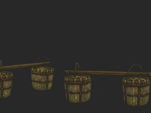 low poly 3d characters-fruit stall 3D Model