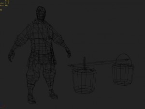 low poly 3d characters-fruit stall 3D Model