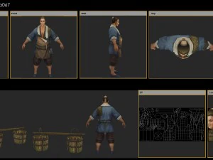 low poly 3d characters-fruit stall 3D Model