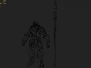 low poly 3d characters-black wind king 06 3D Model