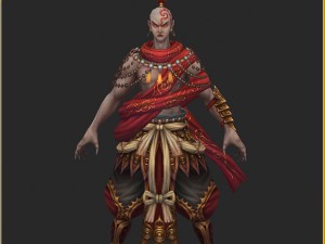 low poly 3d characters - red babe Modelo 3D