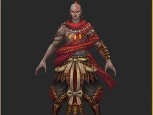 low poly 3d characters - red babe 3D Model
