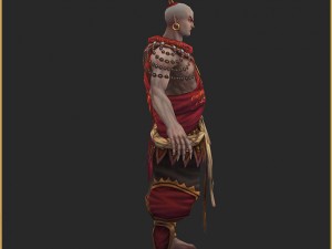 low poly 3d characters - red babe Modelo 3D