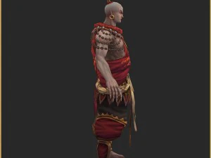 low poly 3d characters - red babe 3D Model