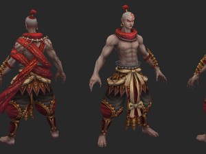 low poly 3d characters - red babe Modelo 3D
