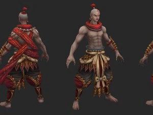 low poly 3d characters - red babe 3D Model