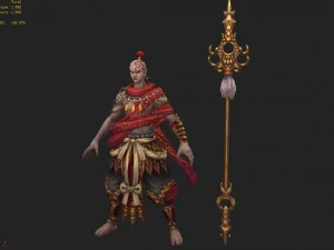 low poly 3d characters - red babe 3D Model