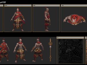 low poly 3d characters - red babe Modelo 3D