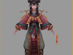 low poly 3d characters - ritual way boy 3D Model