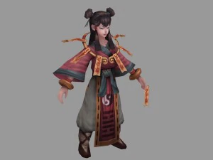 low poly 3d characters - ritual way boy 3D Model