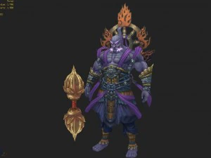 low poly 3d characters-indigo god 3D Model