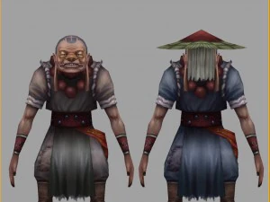low poly 3d characters-bitter fruit monk 01 3D Model