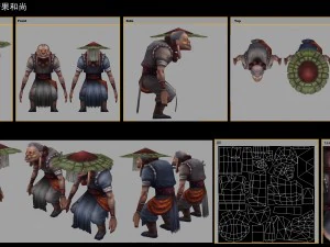 low poly 3d characters-bitter fruit monk 01 3D Model