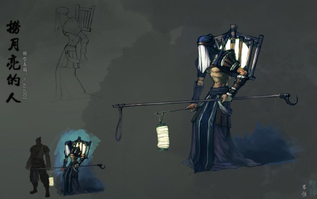 low poly 3d characters - fishing moon people Modèle 3D .c4d .max .obj .3ds .fbx .stl .blend 