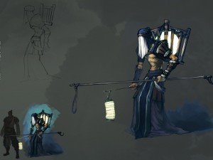 low poly 3d characters - fishing moon people Modello 3D