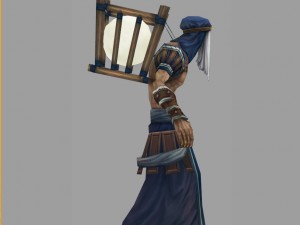low poly 3d characters - fishing moon people Modèle 3D