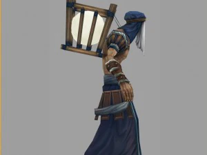low poly 3d characters - fishing moon people 3D Model