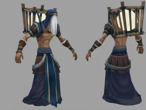low poly 3d characters - fishing moon people 3D Model