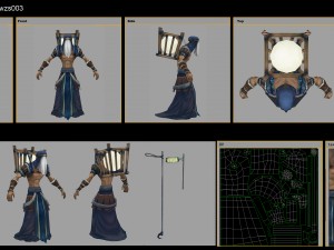 low poly 3d characters - fishing moon people Modèle 3D