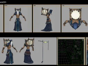 low poly 3d characters - fishing moon people 3D Model