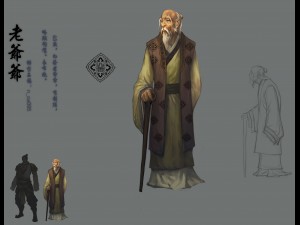 low poly 3d characters- grandpa Modello 3D