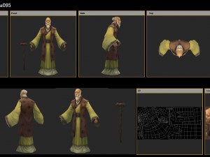 low poly 3d characters- grandpa 3Dモデル