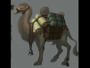 personagens 3d low poly - camelo 03 Modelo 3D