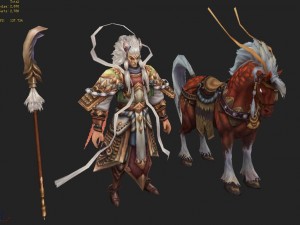 low poly 3d characters-horse ming wang 3D Модель