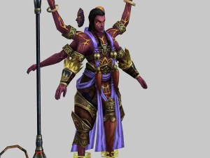low poly 3d characters-three heads six arms 3D Model