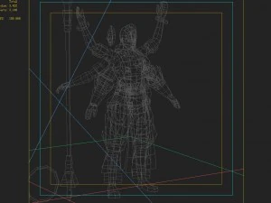 low poly 3d characters-three heads six arms 3D Model
