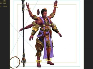 low poly 3d characters-three heads six arms 3D Model