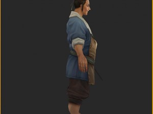 low poly 3d characters-refugees Model 3D