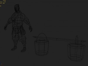 low poly 3d characters-refugees Model 3D