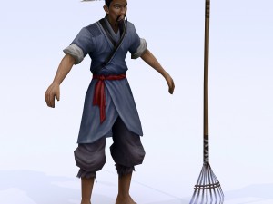 low poly 3d characters - pious villagers 3D Model