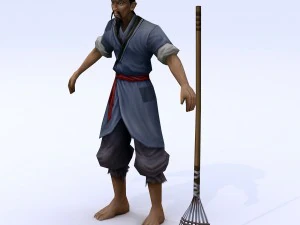 low poly 3d characters - pious villagers 3D Model