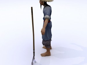 low poly 3d characters - pious villagers 3D Model