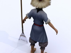 low poly 3d characters - pious villagers 3D Model