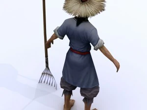 low poly 3d characters - pious villagers 3D Model