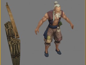 low poly 3d characters-woodcutter li ding 3D Model