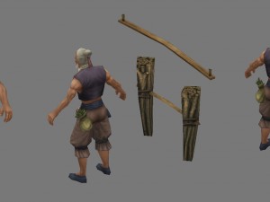 low poly 3d characters-woodcutter li ding 3D Model