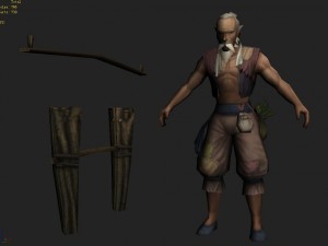 low poly 3d characters-woodcutter li ding 3D Model