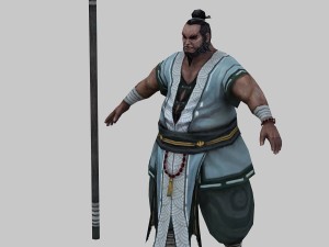 low poly 3d characters-tsing yi taoist 3D Model