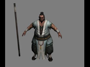 low poly 3d characters-tsing yi taoist 3D Model