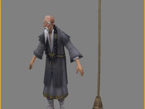 low poly 3d characters - sweeping 3D Model