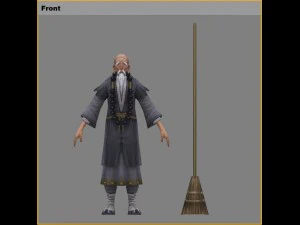low poly 3d characters - sweeping 3D Model