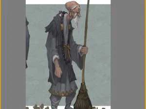 low poly 3d characters - sweeping 3D Model