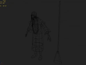 low poly 3d characters - sweeping 3D Model