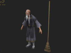 low poly 3d characters - sweeping 3D Model