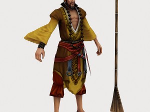 low poly 3d characters-monk Modèle 3D