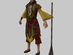 low poly 3d characters-monk Modèle 3D
